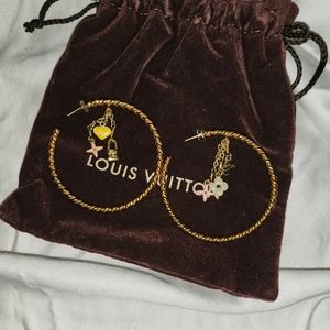 Pre-owned Authentic Louis Vuitton Sweet Monogram Earrings in Gold medium sized